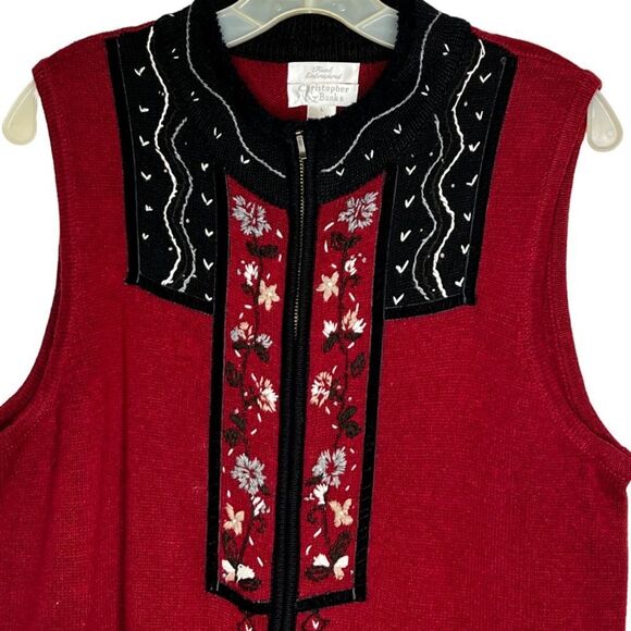 Christopher & Banks Hand Embroidered Sweater Vest - Picture 2 of 7
